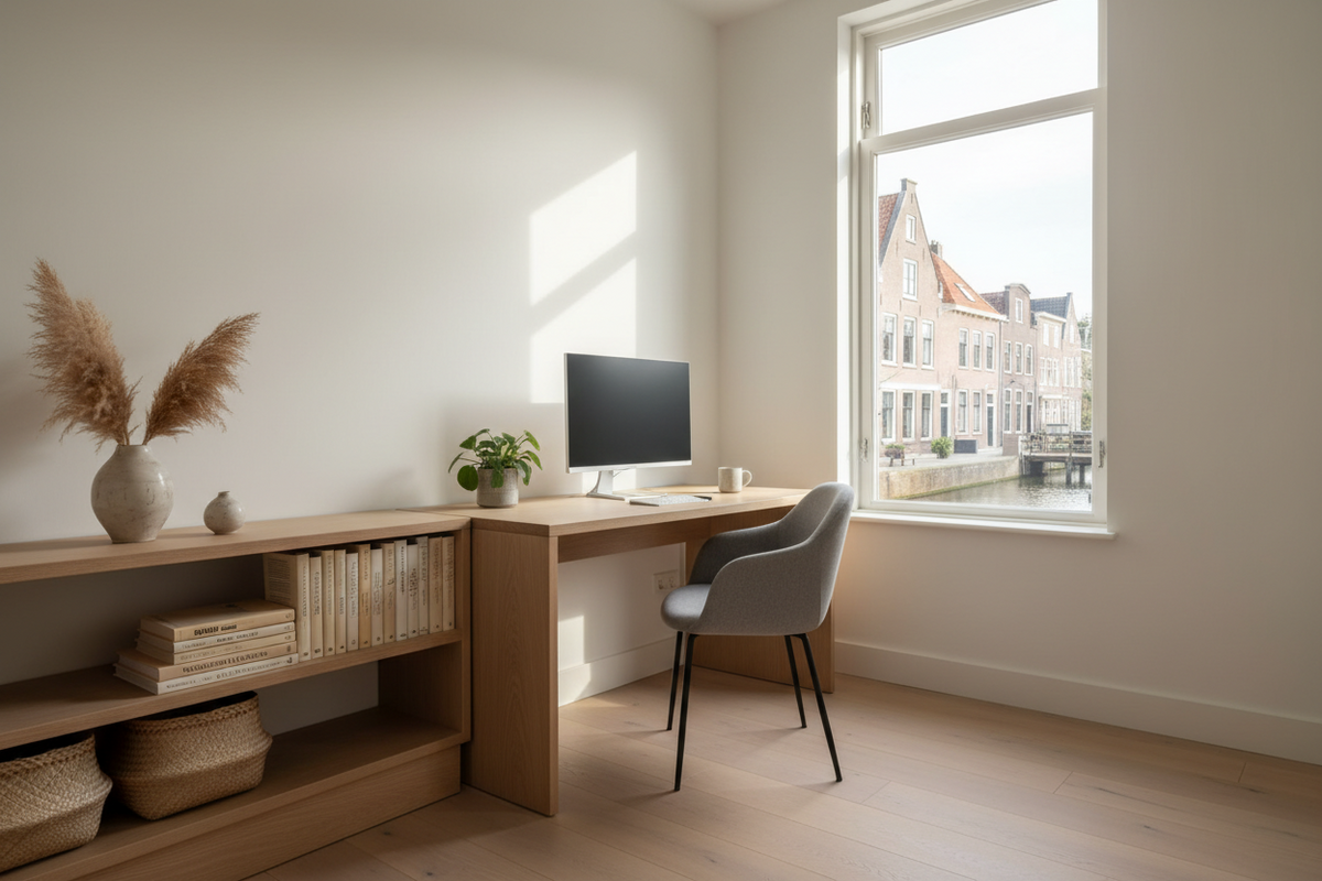 Lichte, opgeruimde thuiswerkplek