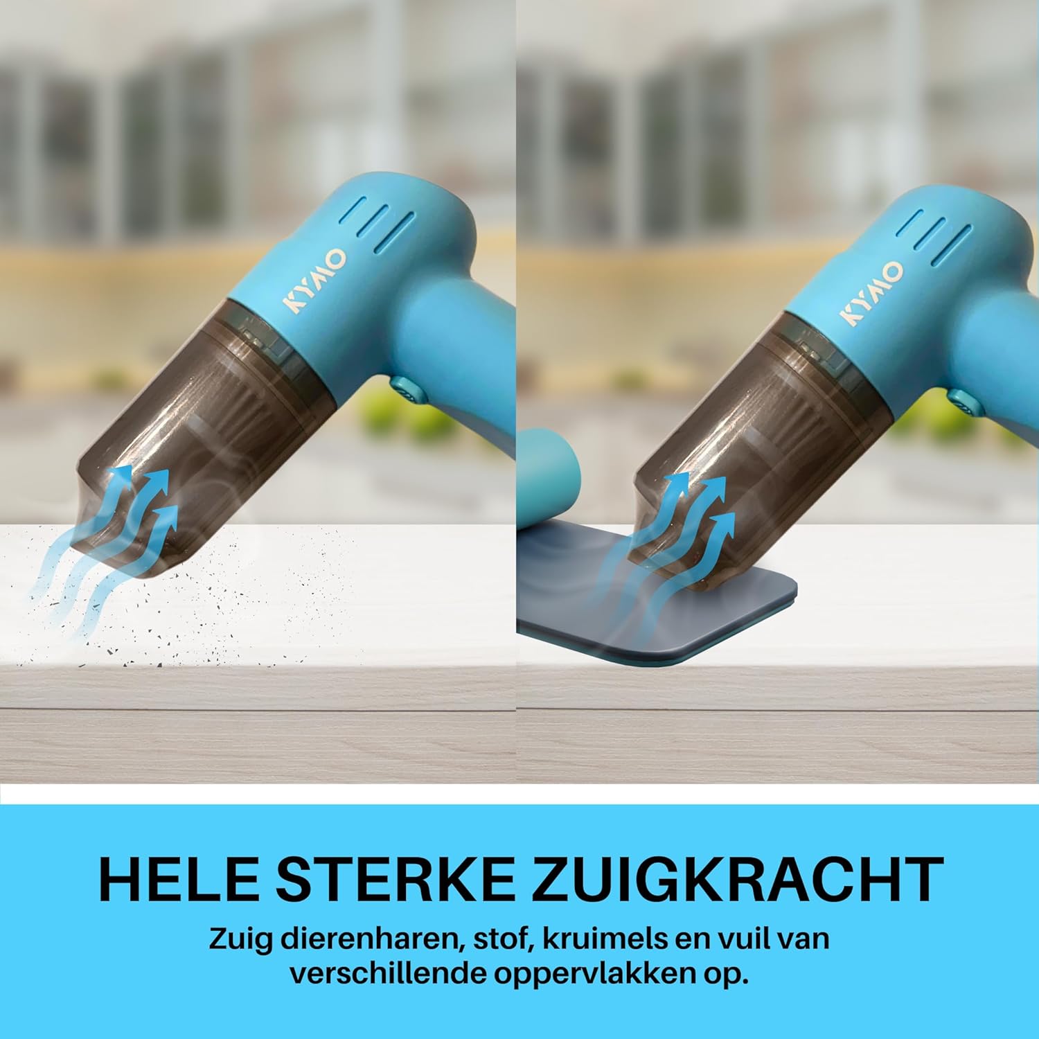 Kymo Kruimeldief - Krachtige Handstofzuiger draadloos - Kruimelzuiger - Thuis, dierenhaar, auto - Kleine stofzuiger