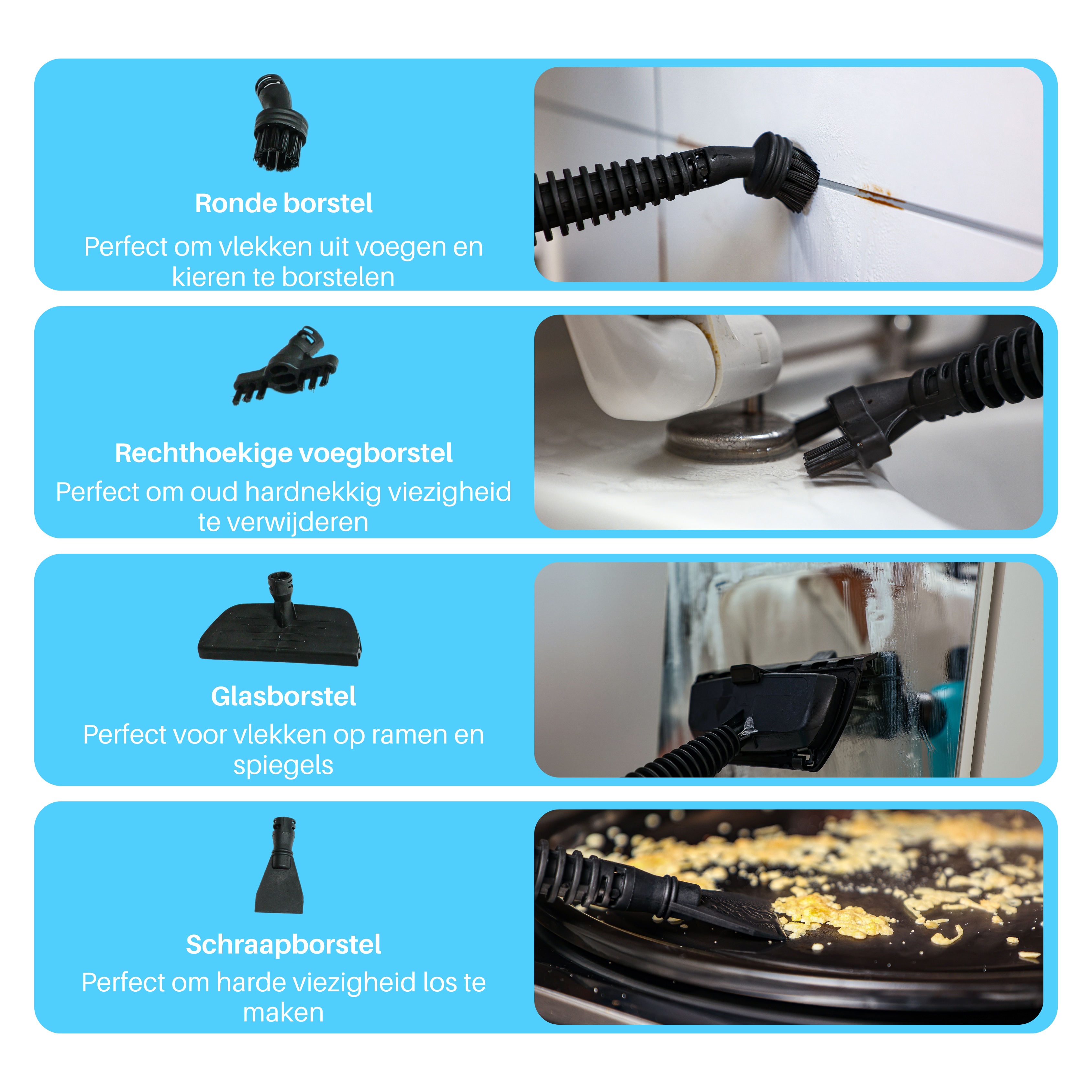 Kymo 9 in 1 Stoomreiniger Accessoire set