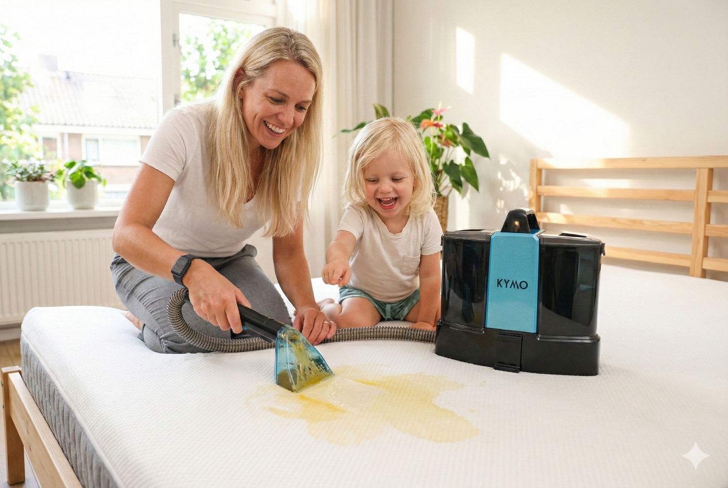Kindje plast of zweet in bed? Zo verwijder je vlekken en geuren snel met de Vlekkenreiniger Ultra