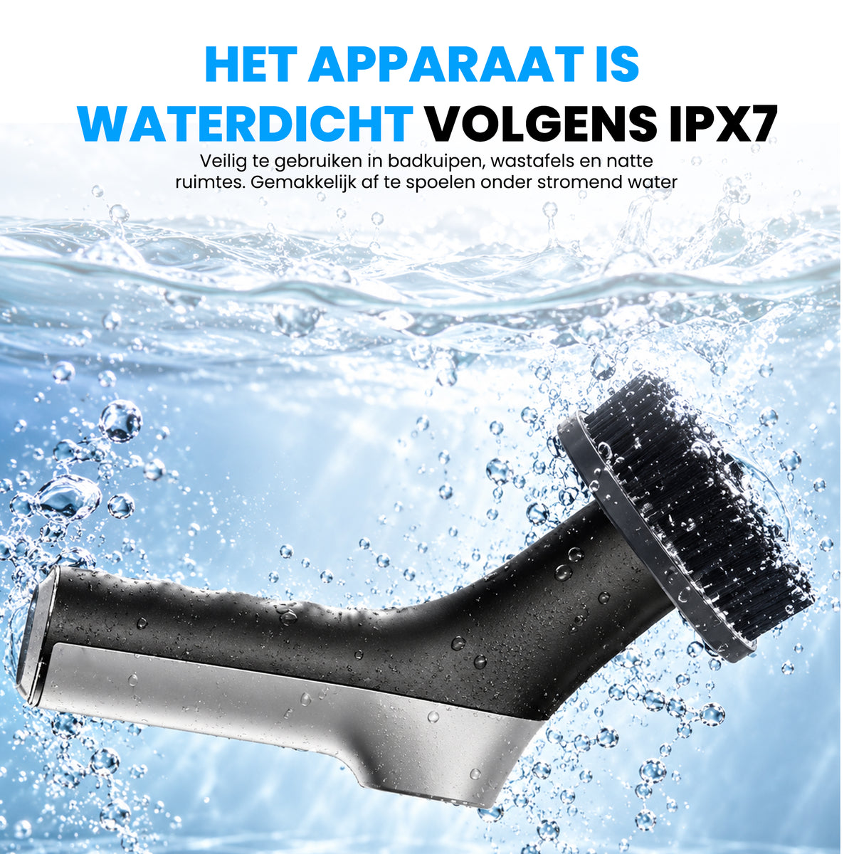 IPX7 waterdichte Kymo elektrische schrobborstel onder water