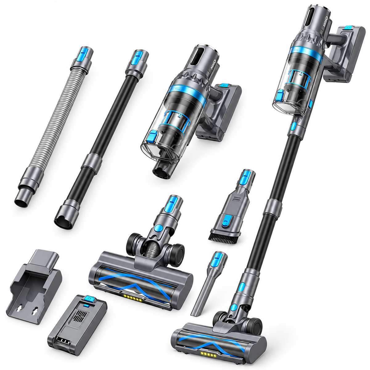 Kymo draadloze steelstofzuiger zonder dweilfunctie met accessoires