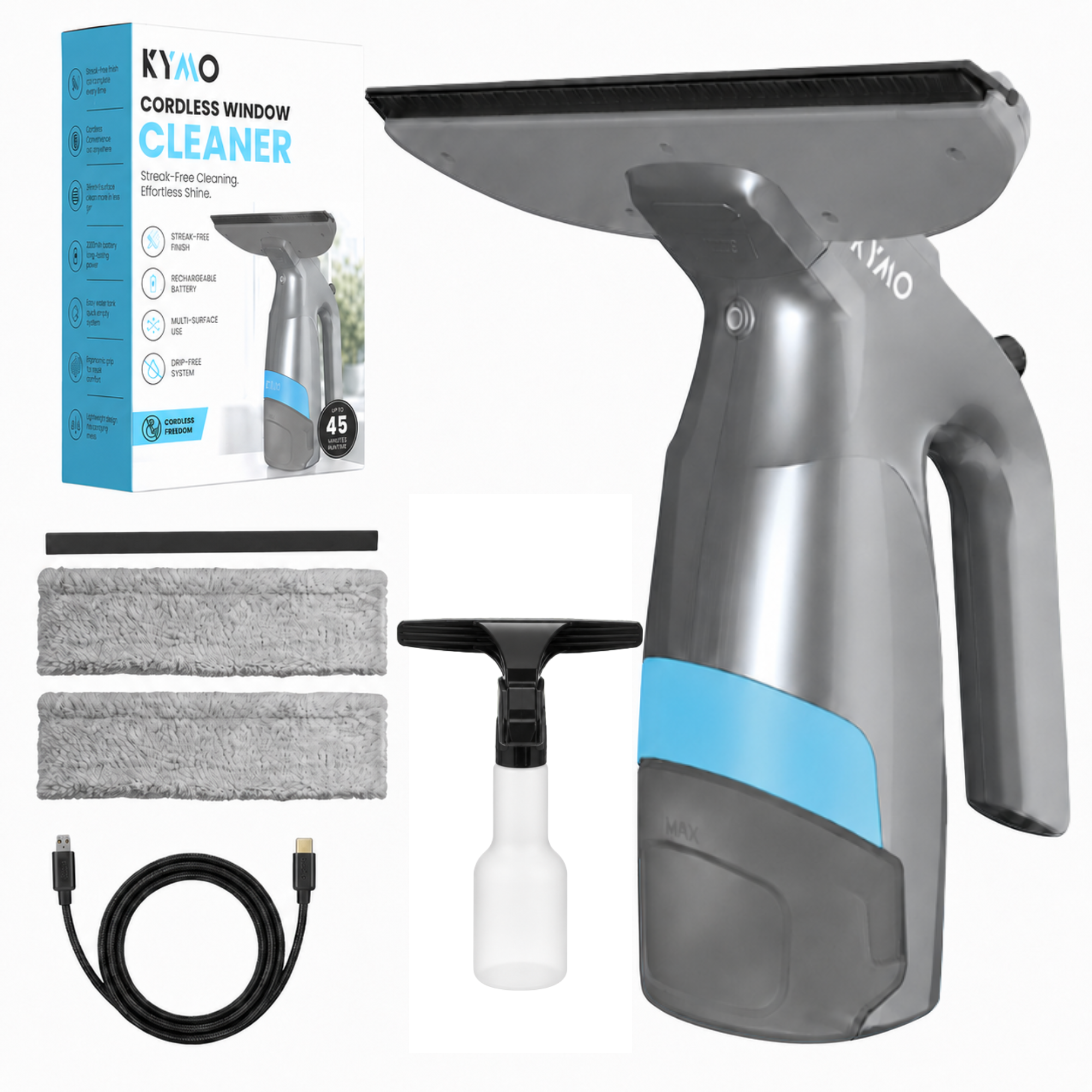 Kymo 2 in 1 Elektrische Ramenreiniger